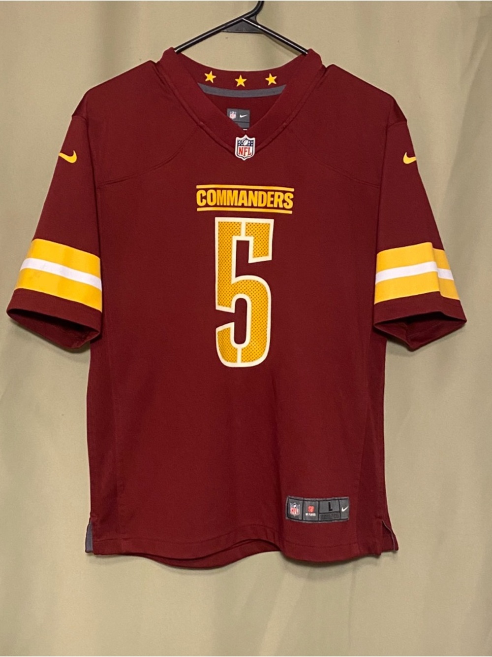 Jayden Daniels Nike On Field Washington Commanders #5 Jersey burgundy  L 14/16